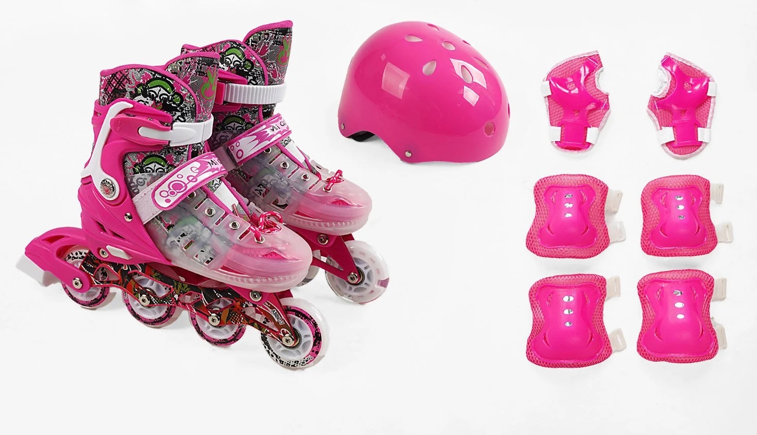 Комплект роликів із захистом Best Roller 37-76 L PU 39-43 Рожевий (169996)